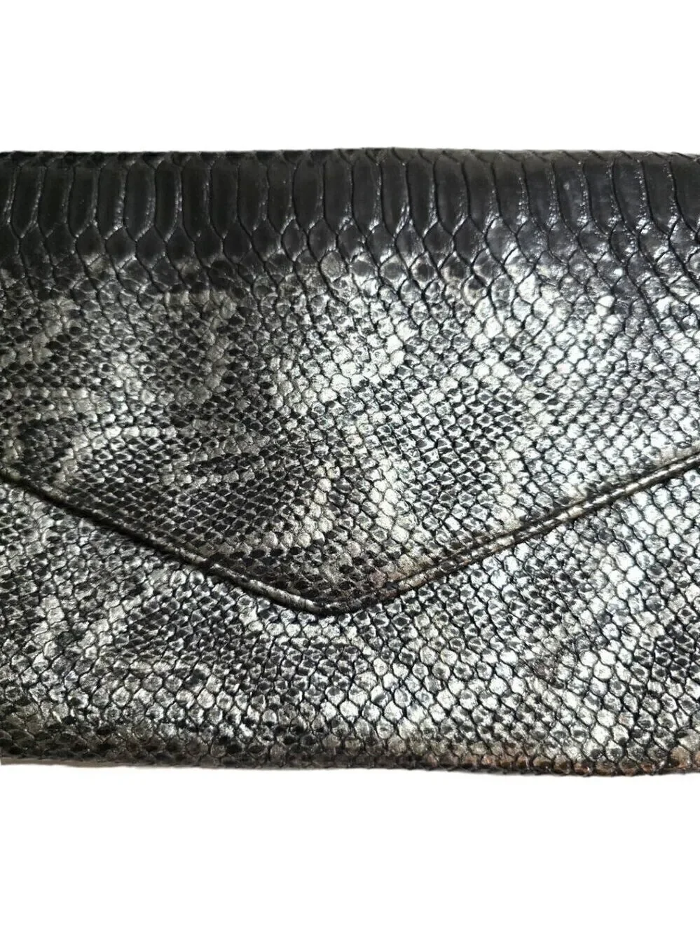 Giannini Genuine Faux Snake Print Leather Envelope Clutch